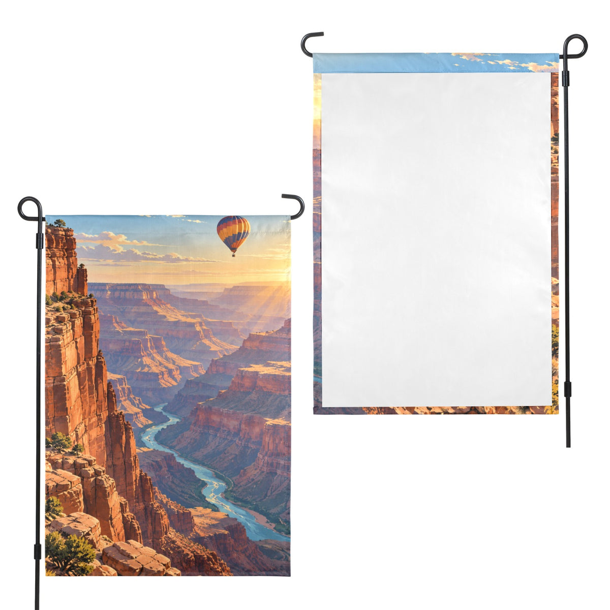 Grand Canyon balloon dawn 12 x 18 in Garden Flag