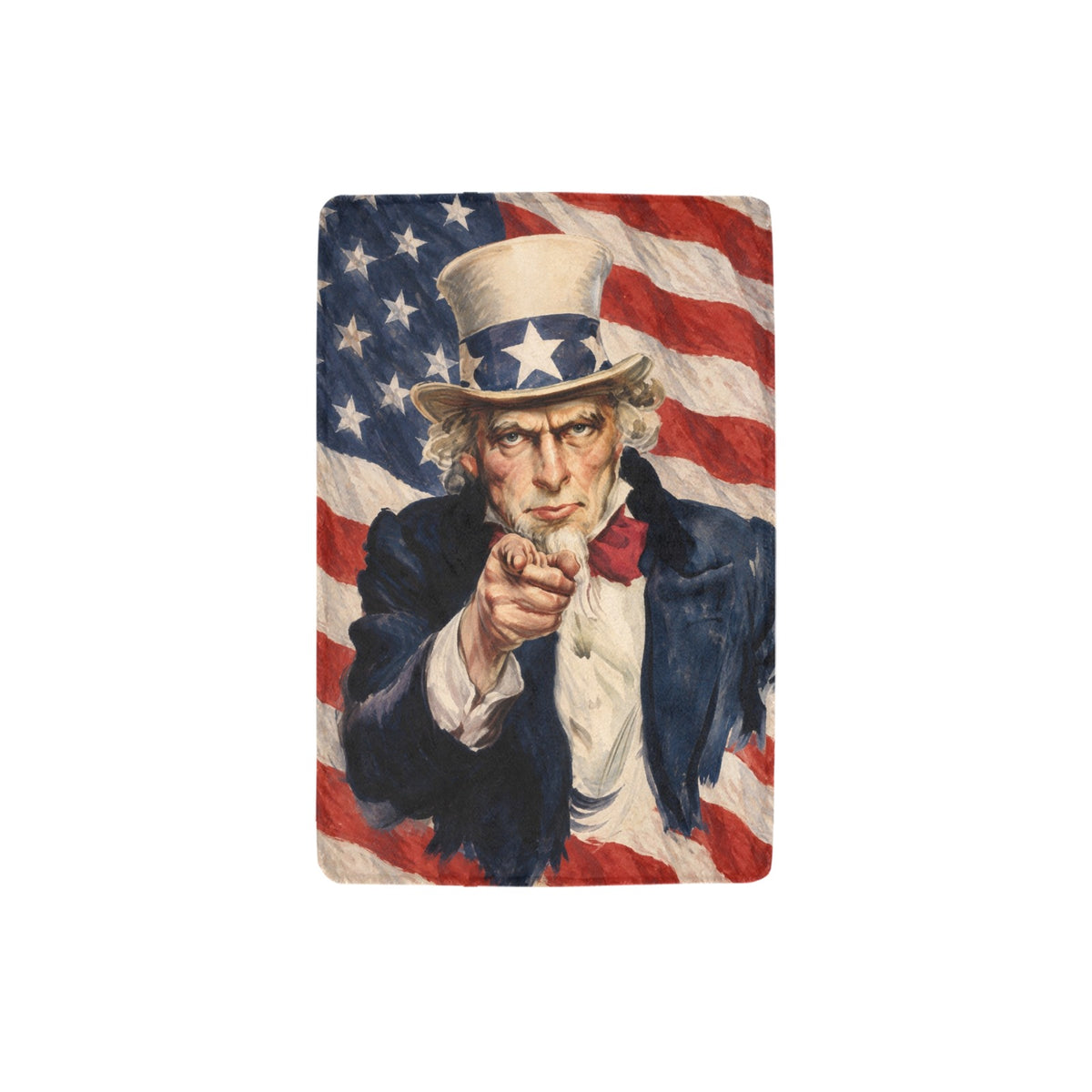 Uncle Sam Star-Banded Hat 32 x 48 in Micro Fleece Blanket
