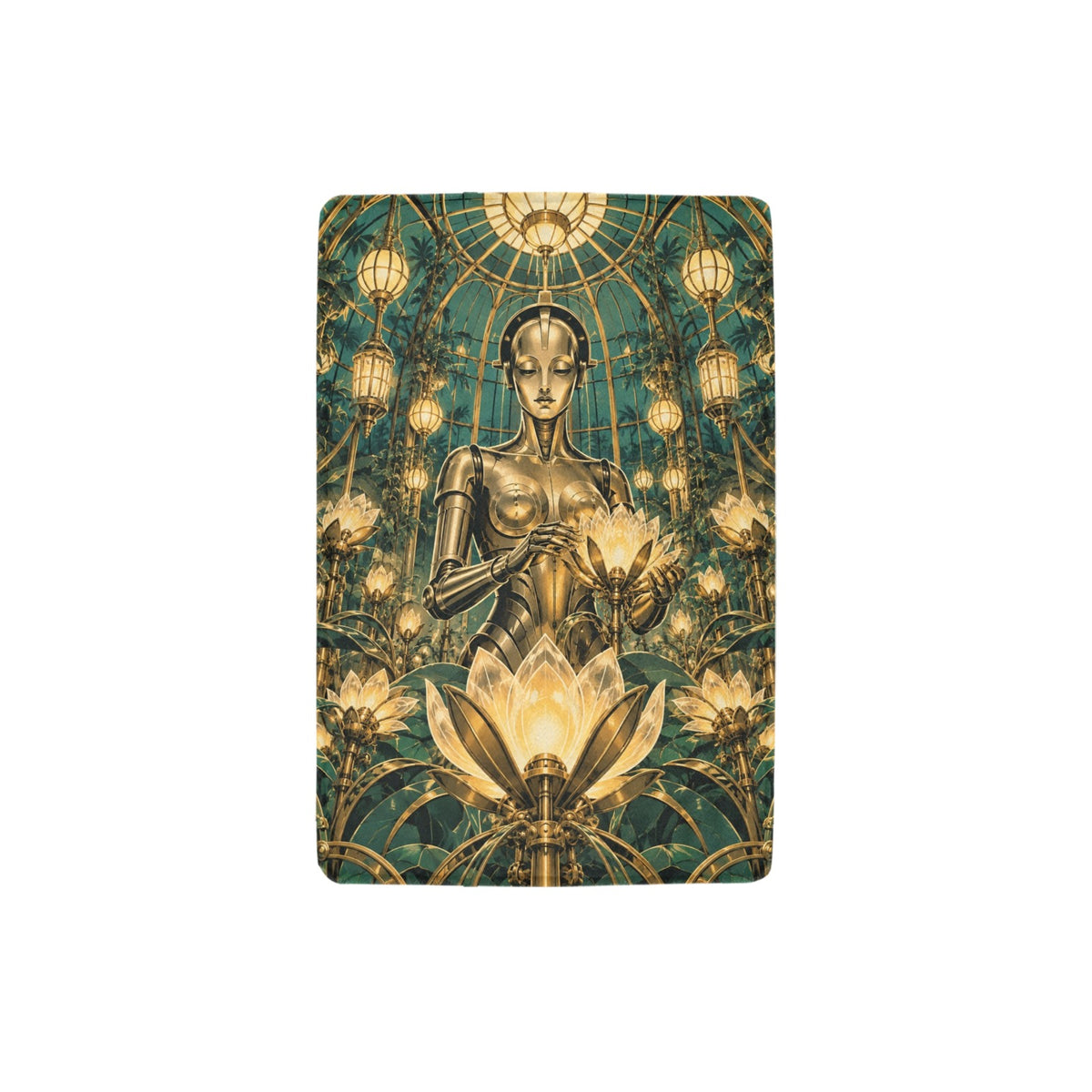 Robot Maria Mechanical Greenhouse 32 x 48 in Micro Fleece Blanket