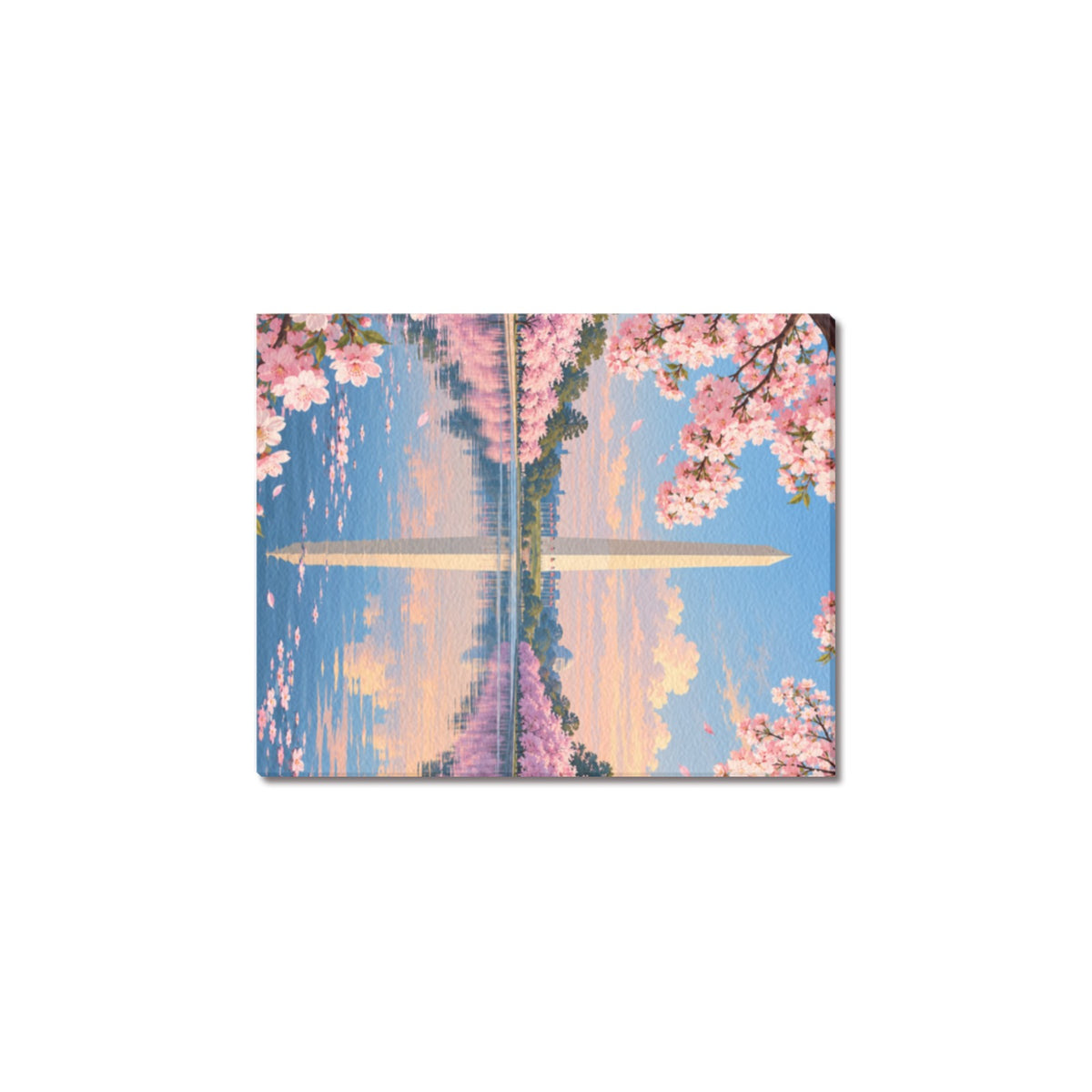 Washington Cherry Reflection Frame Canvas Print 8"x10"