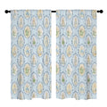 Blue Rabbit Oval Pattern 52 x 84 in Window Curtain Set