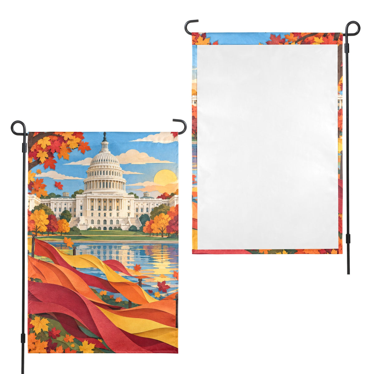 Autumn Banner Capitol River 12 x 18 in Garden Flag