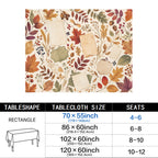 Pressed Leaves 178cm x 140cm Rectangular Tablecloth 70x55inch (QUE)