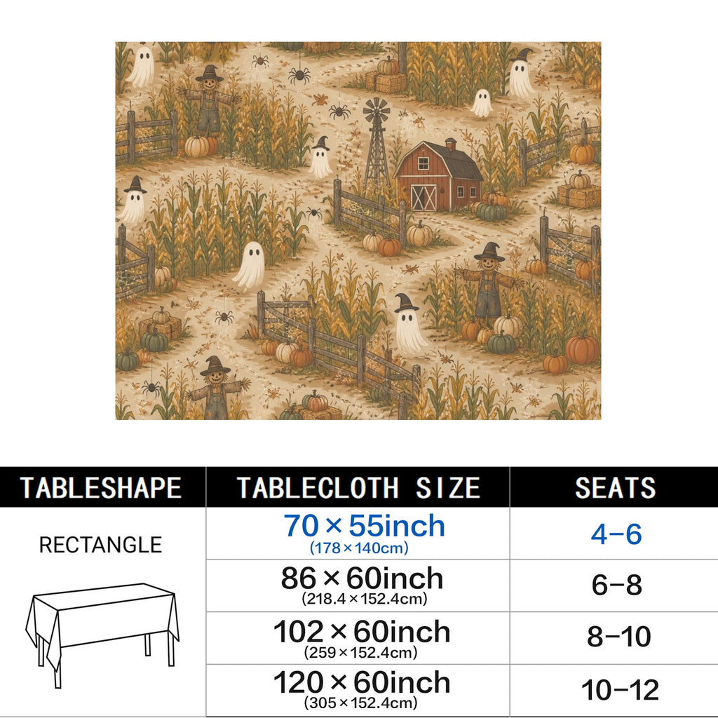 Farmhouse Maze 178cm x 140cm Rectangular Tablecloth 70x55inch (QUE)