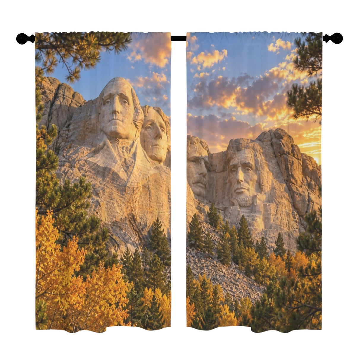 Rushmore Golden Autumn 52 x 84 in Window Curtain Set