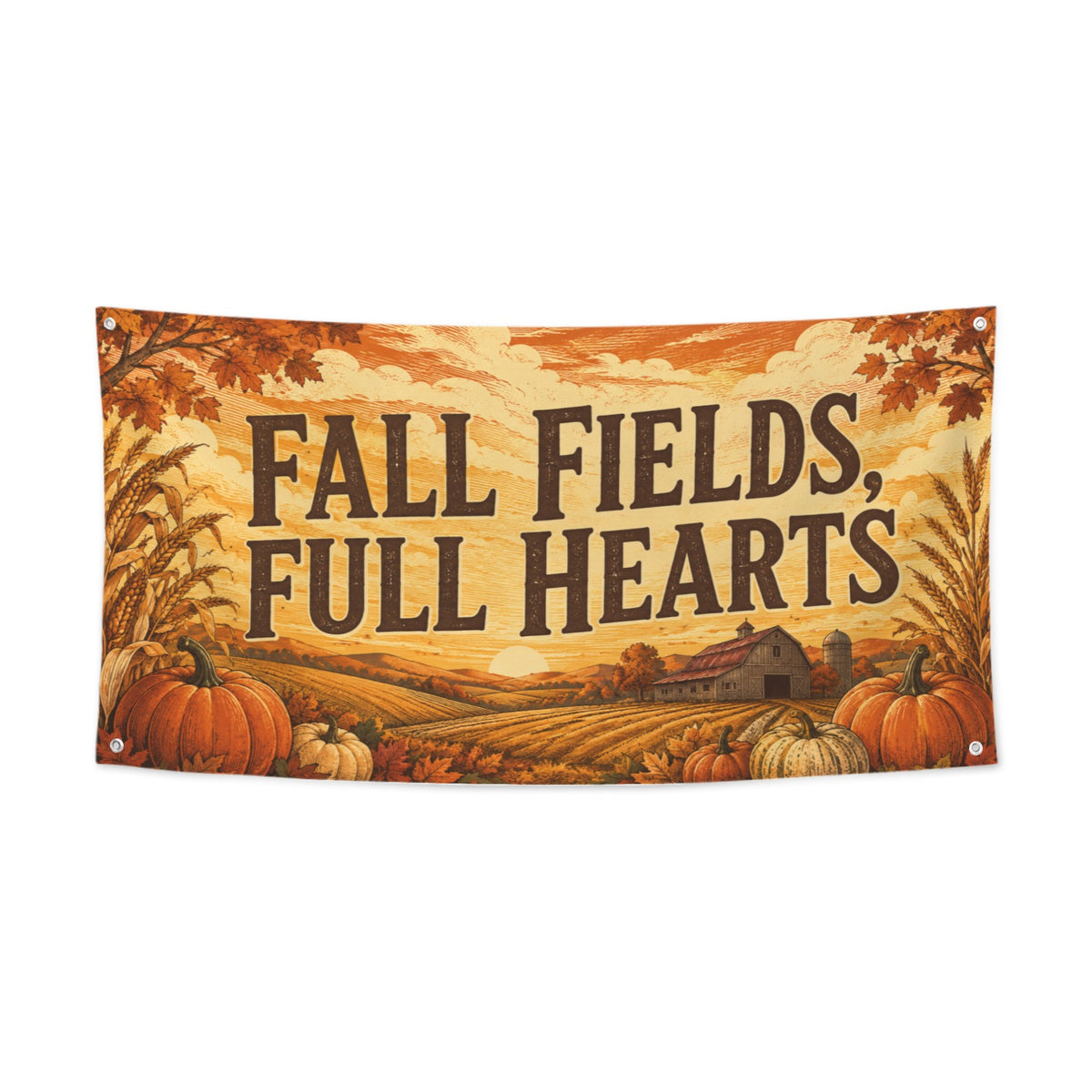 Full Hearts Fields 47 x 24 in Festival Banner