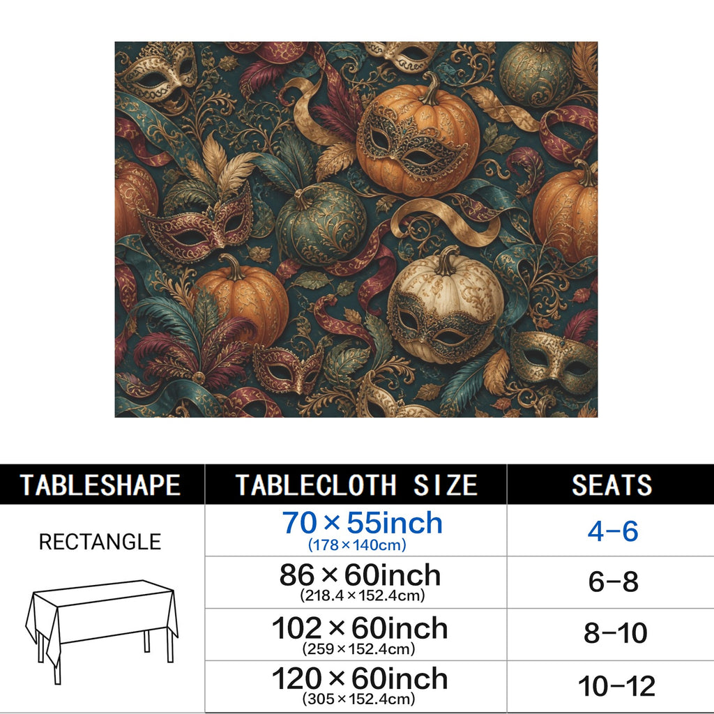 Masquerade 178cm x 140cm Rectangular Tablecloth 70x55inch (QUE)