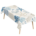Blue White Floral 178cm x 140cm Rectangular Tablecloth 70x55inch (QUE)