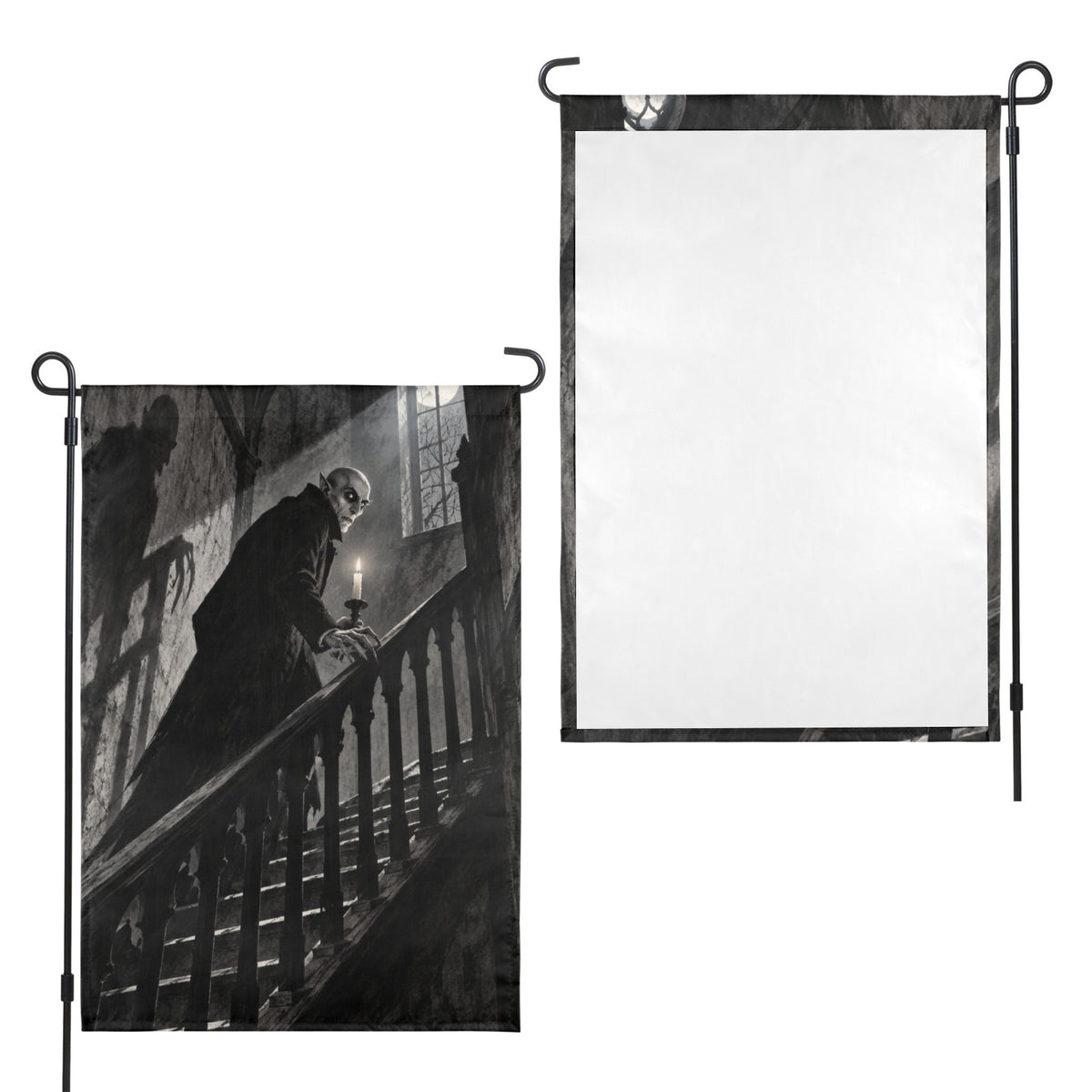 Orlok Moonlit Stairwell 12 x 18 in Garden Flag