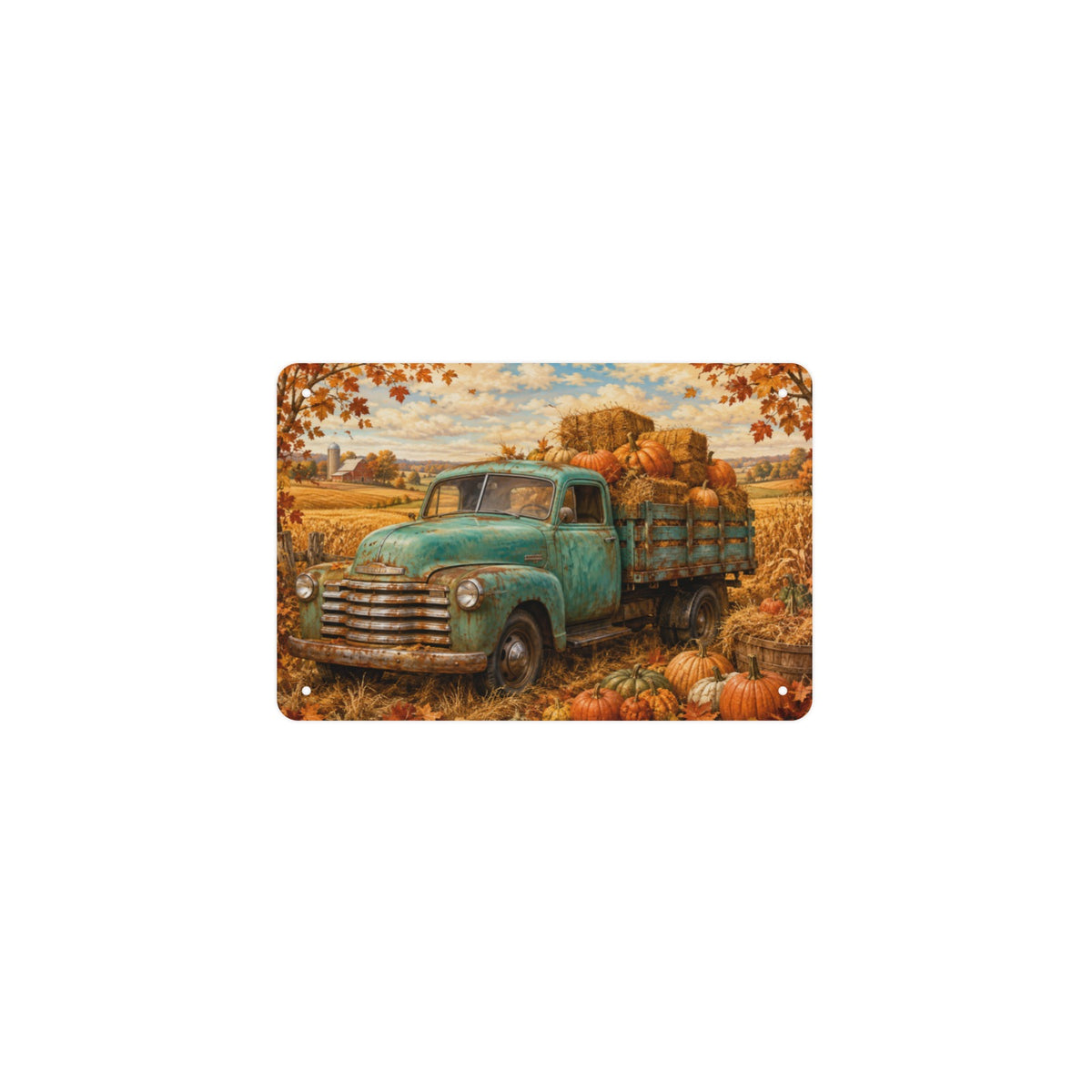 Farm Truck Harvest 12 x 8 in Metal Tin Sign