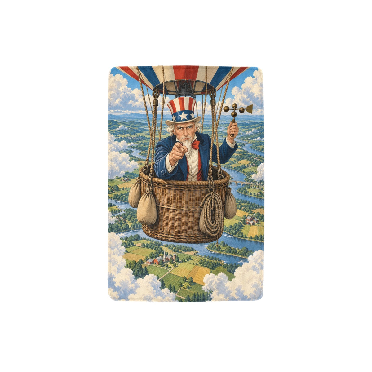 Uncle Sam Weather Balloon 32 x 48 in Micro Fleece Blanket