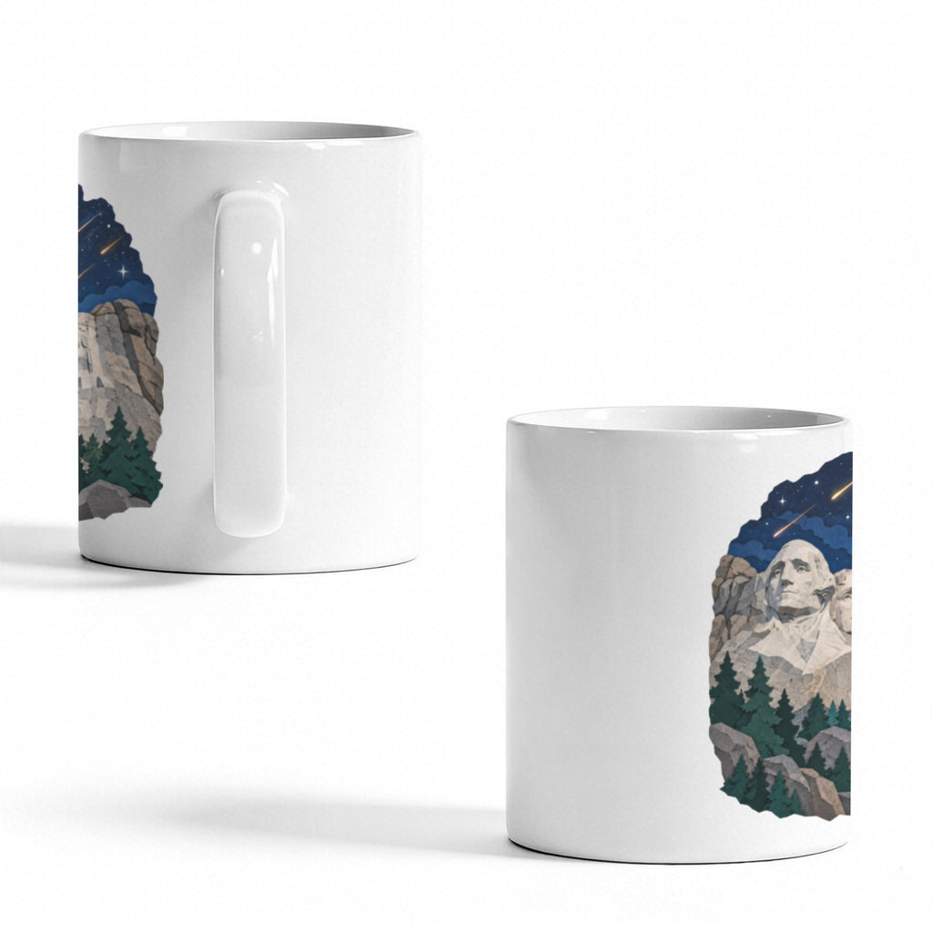 Mount Rushmore Meteors 11 oz White Ceramic Mug