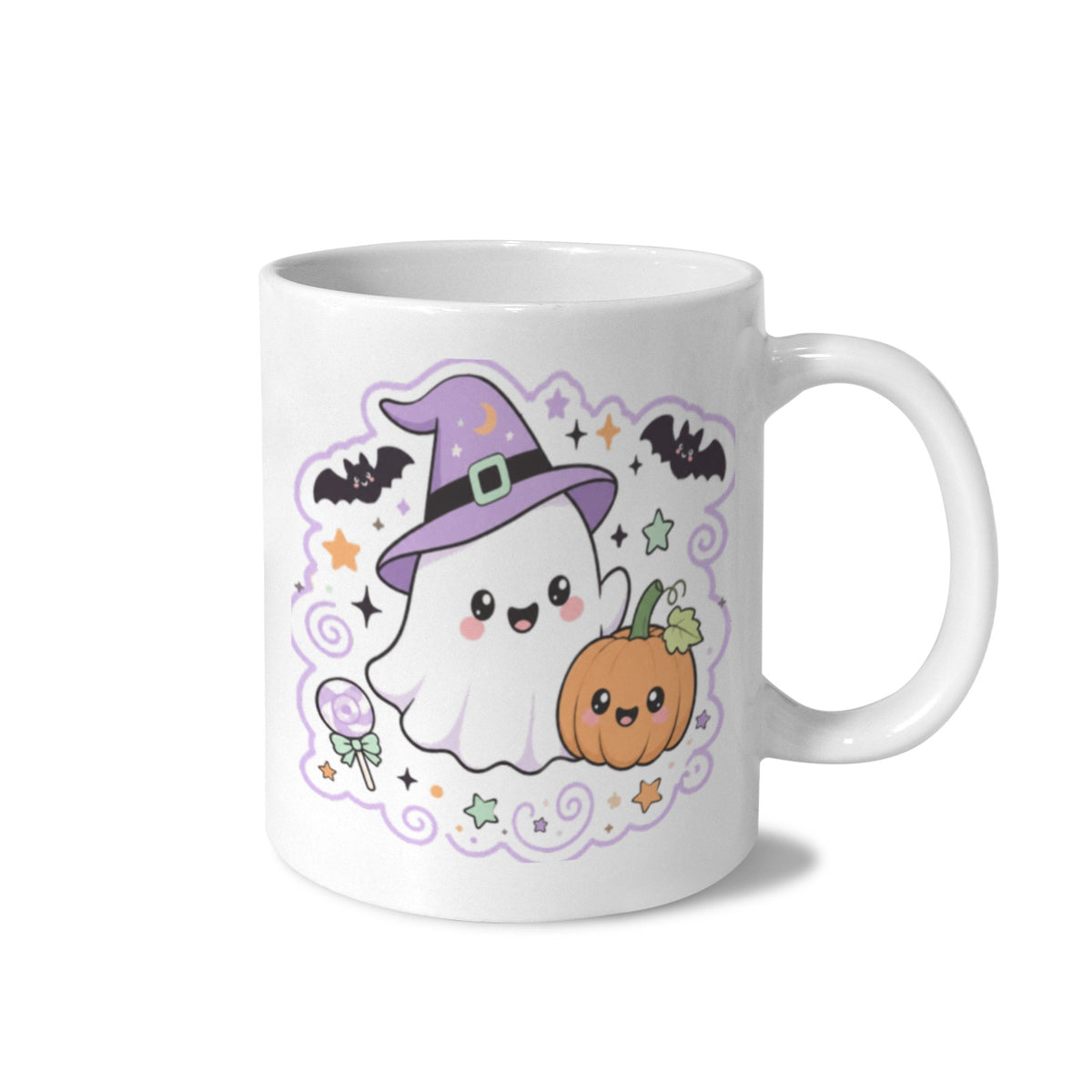 Ghosts Under the Harvest Moon 11 oz White Ceramic Mug