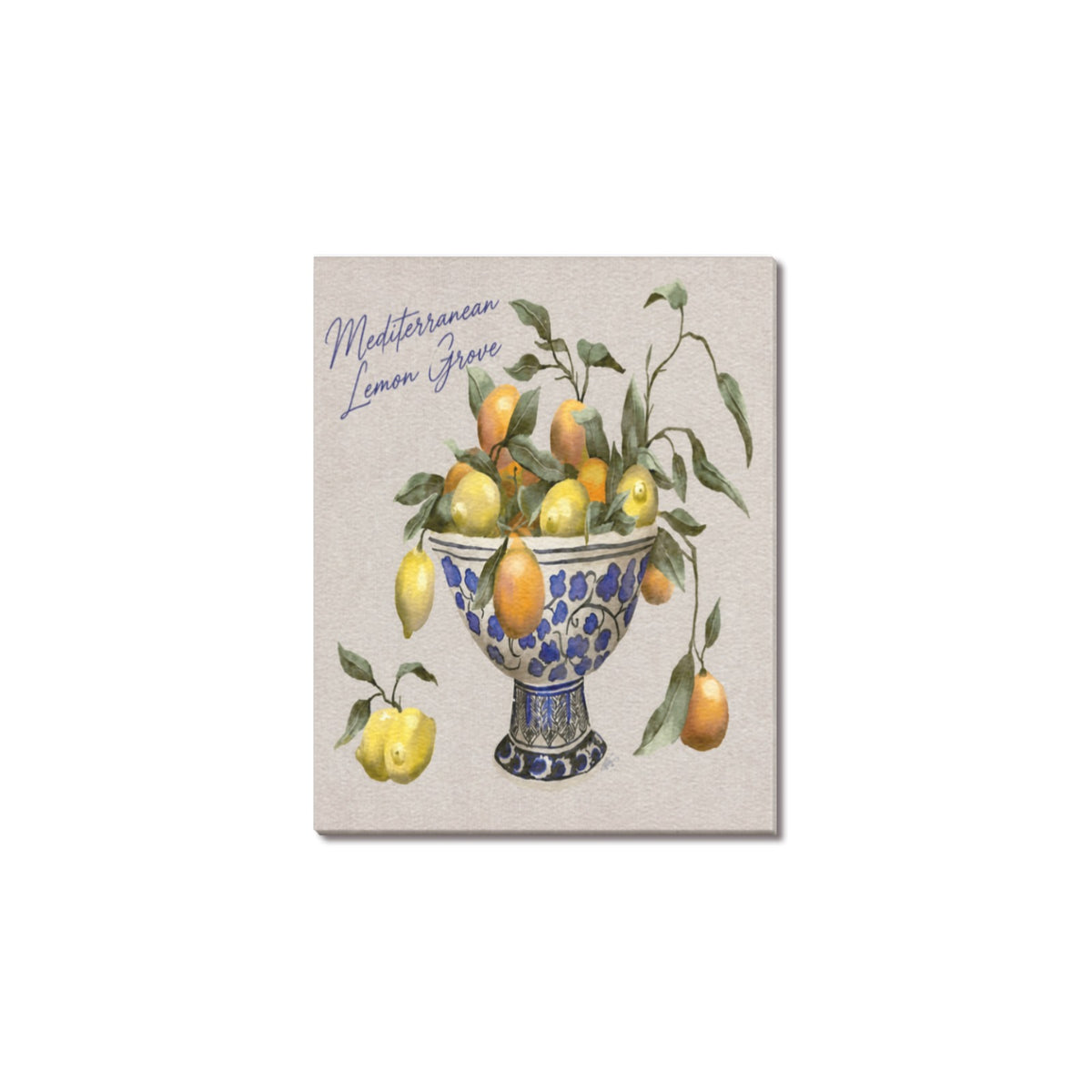 Mediterranean Lemon Grove Frame Canvas Print 8"x10"