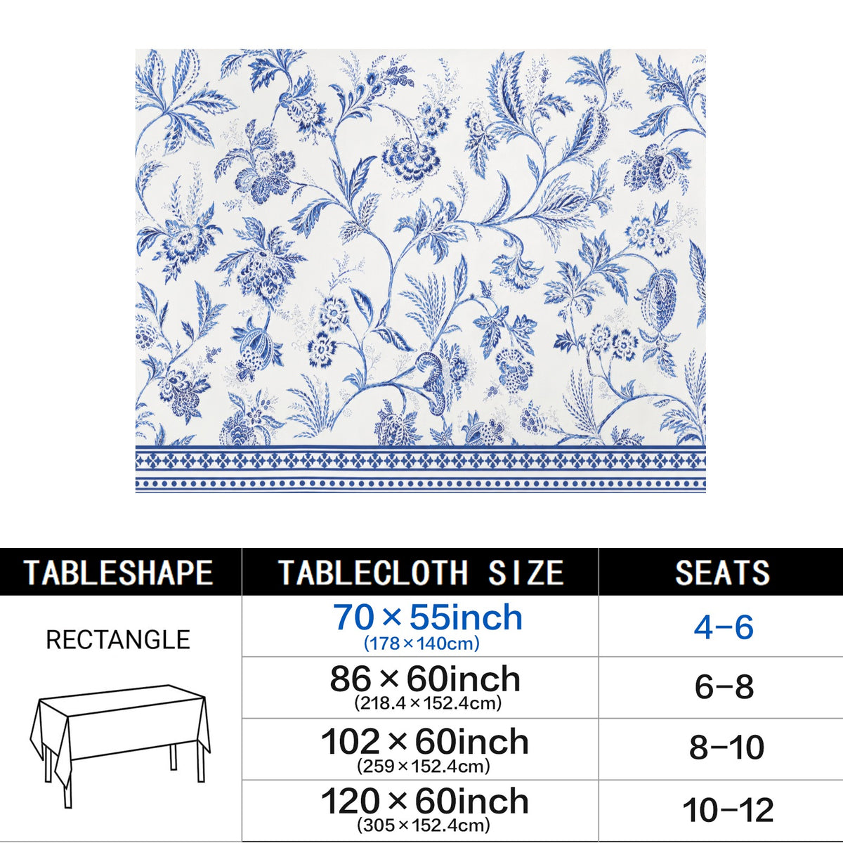 Peach Pear 178cm x 140cm Rectangular Tablecloth 70x55inch (QUE)