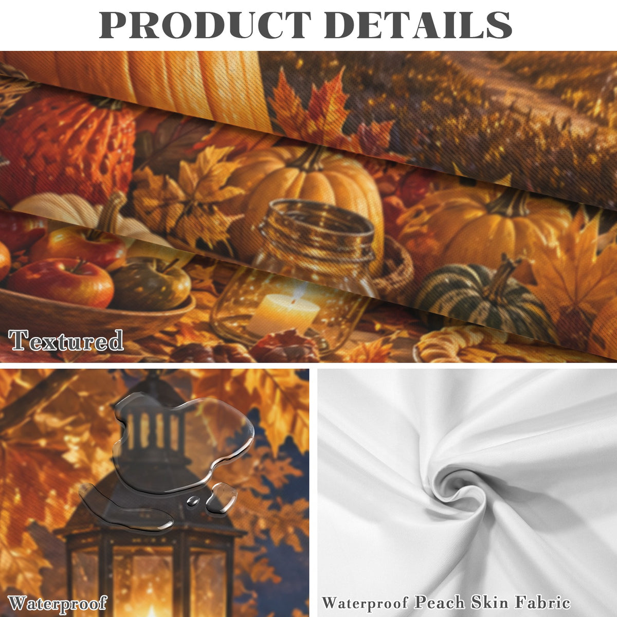 Harvest Table 178cm x 140cm Rectangular Tablecloth 70x55inch (QUE)