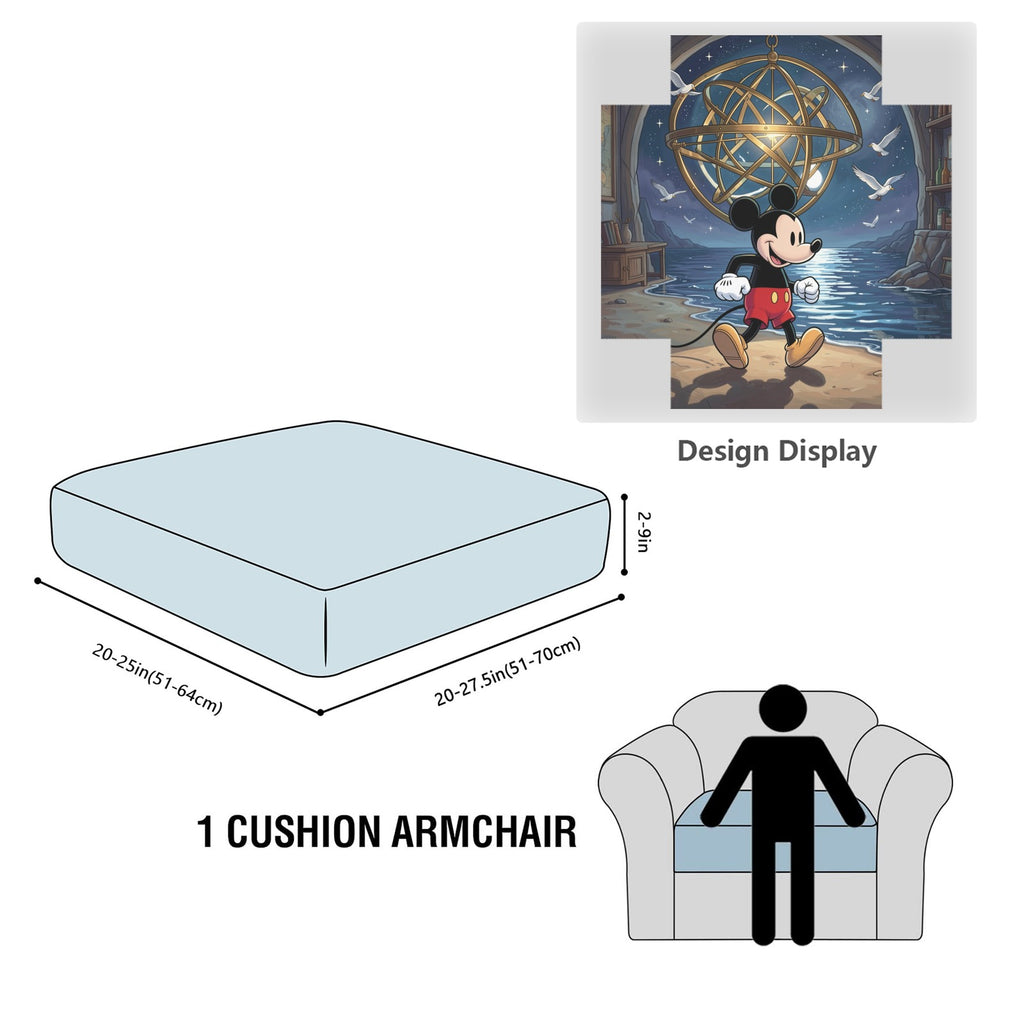 Mickey Mouse Celestial Map Room 25 x 27.5 x 8 in Sofa Cushion Cover