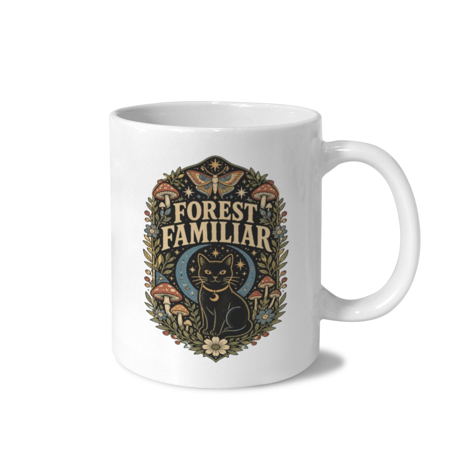 Forest Familiar 11 oz White Ceramic Mug