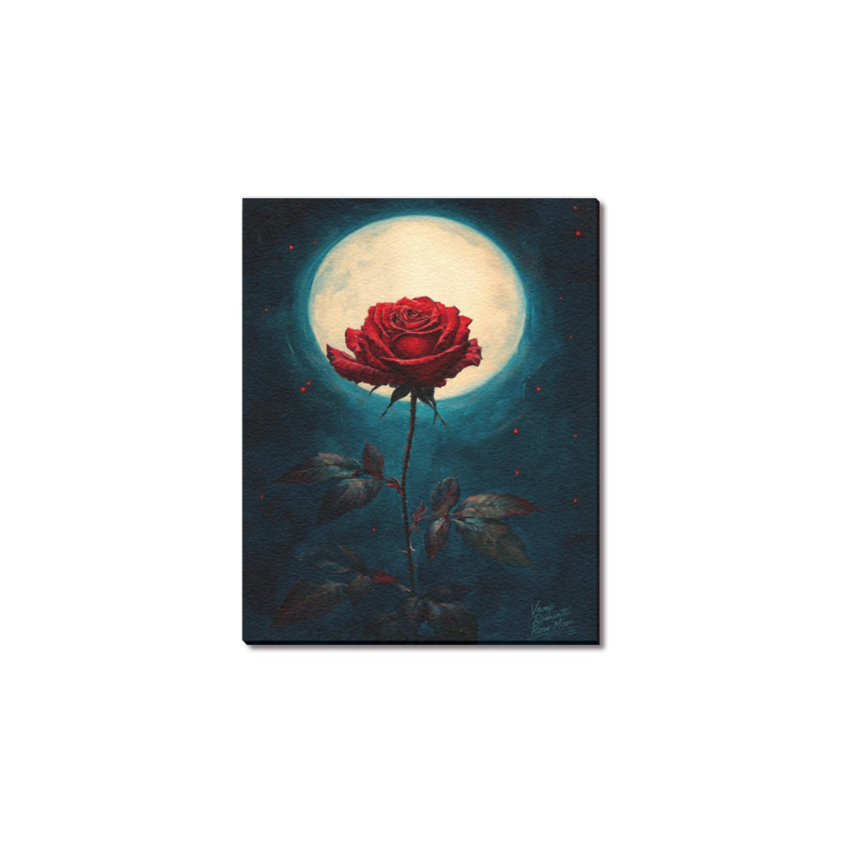 Vamp Romantic Rose Moon Frame Canvas Print 8"x10"