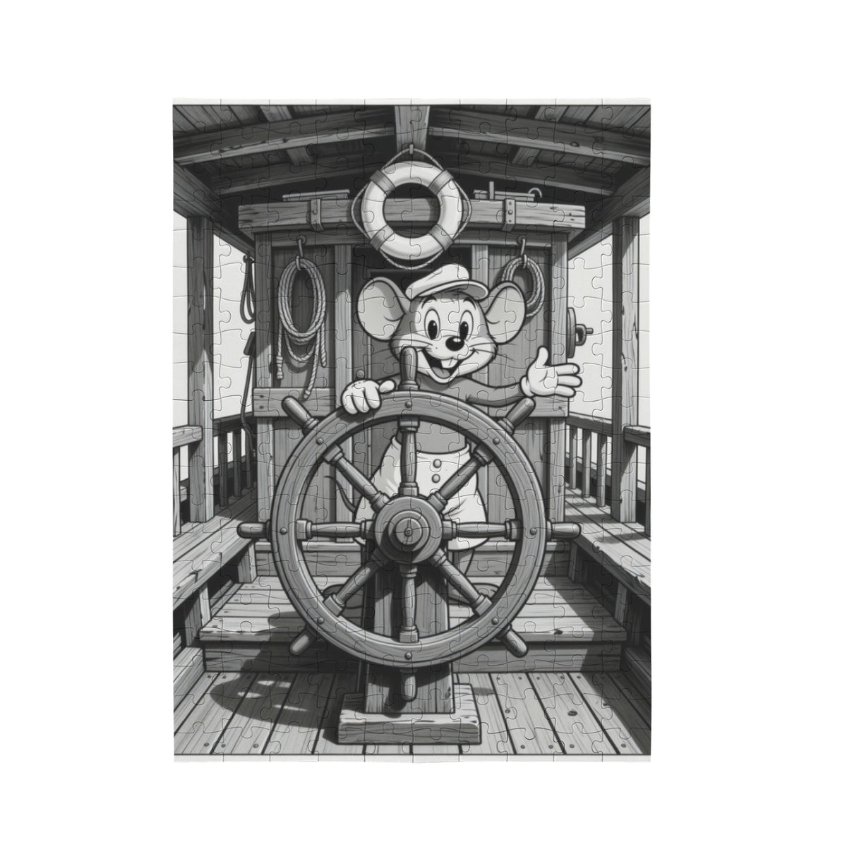 Steamboat Mouse 10 x 13.94 in 200-Piece Wooden Jigsaw Puzzle (QUE)