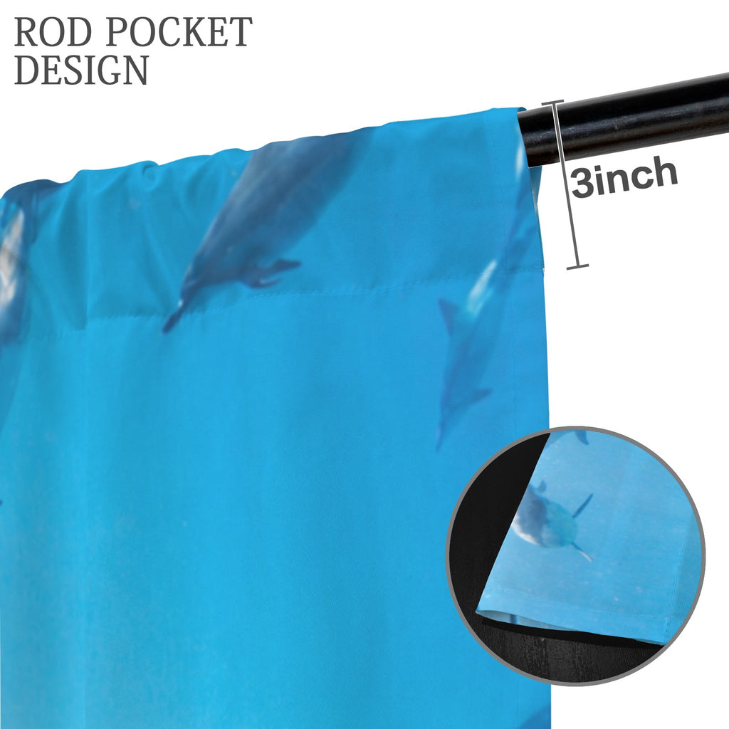 Hawaii dolphin blue 52 x 84 in Window Curtain Set