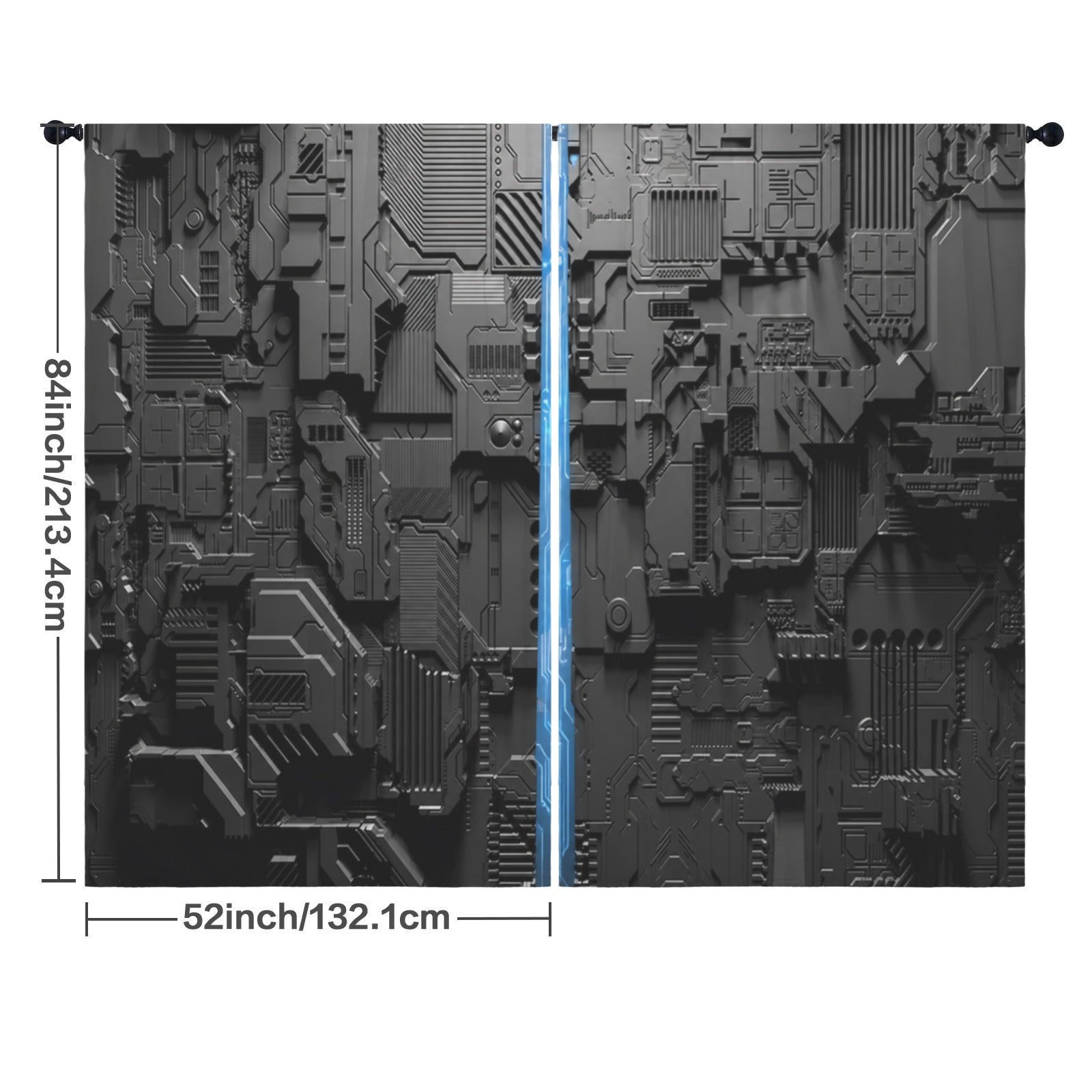 Circuit-Board Human Future 52 x 84 in Window Curtain Set
