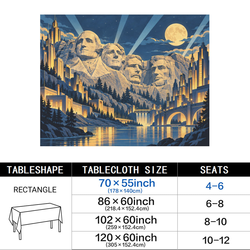 Rushmore Deco City 178cm x 140cm Rectangular Tablecloth 70x55inch (QUE)