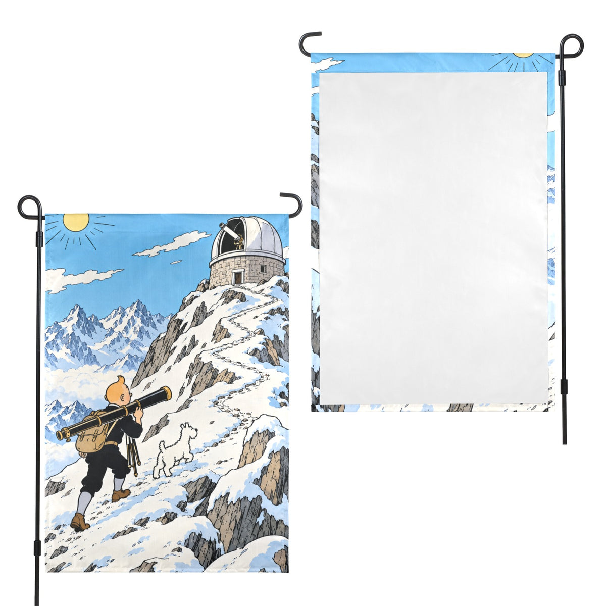Tintin Alpine Observatory 12 x 18 in Garden Flag