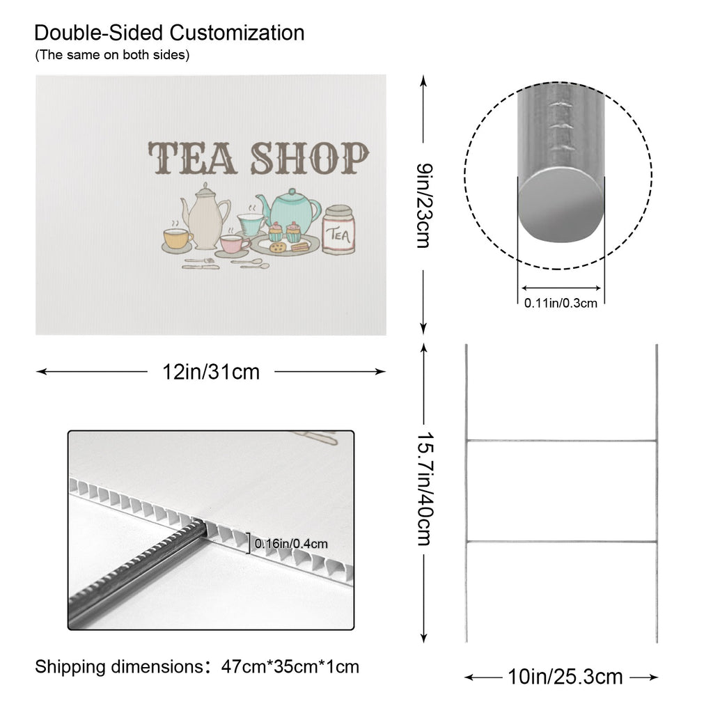 Tea Shop 12 x 9 in House Sign