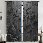 Circuit-Board Human Future 52 x 84 in Window Curtain Set
