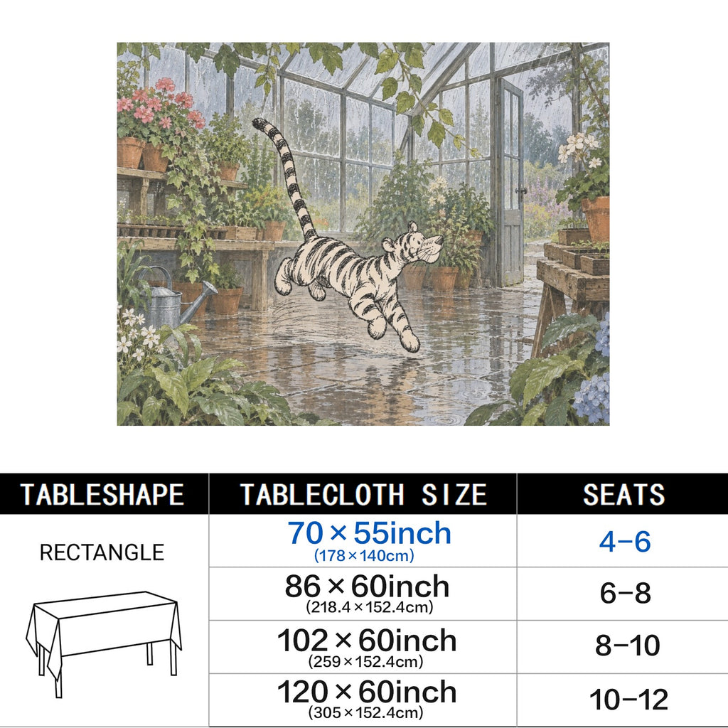Tigger Glasshouse 178cm x 140cm Rectangular Tablecloth 70x55inch (QUE)