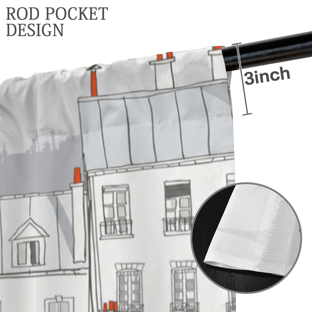 Paris rooftop walk 52 x 84 in Window Curtain Set