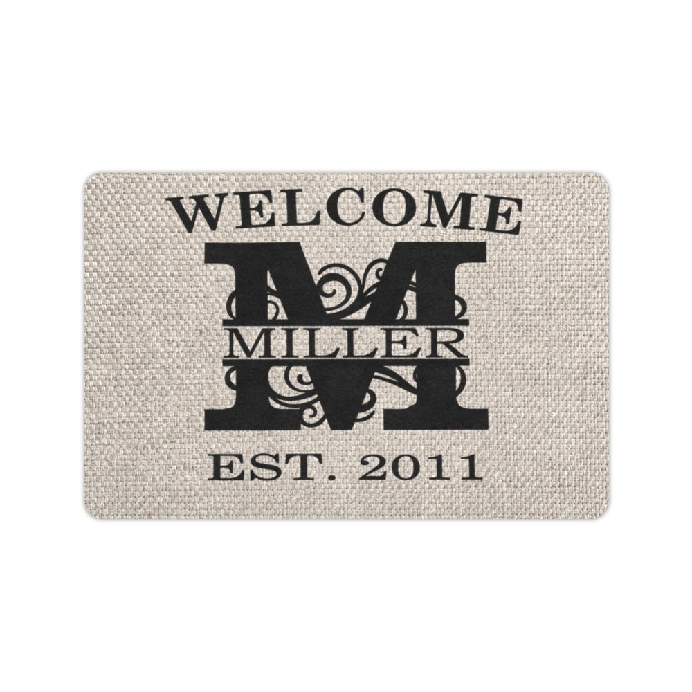 Welcome Crossed Name Doormat 23.6 x 15.7 in Doormat