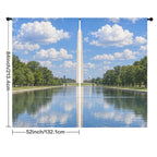Washington Monument Summer Mall 52 x 84 in Window Curtain Set