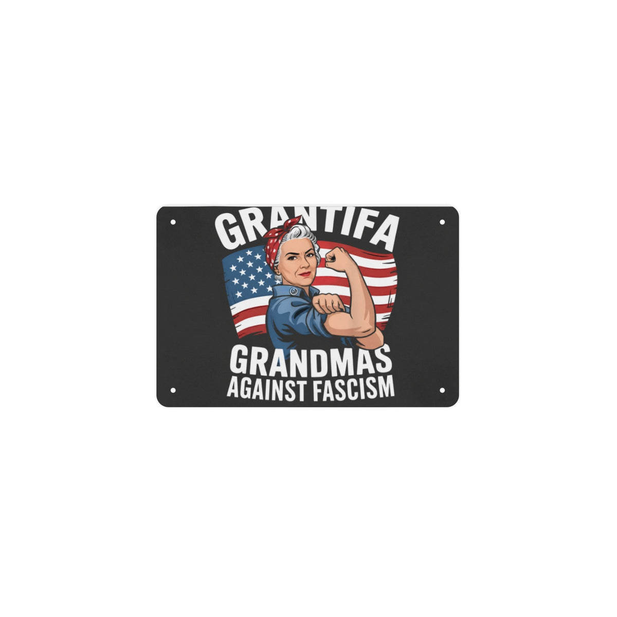 Grantifa Grandma Against Facism No King USA 12 x 8 in Metal Tin Sign