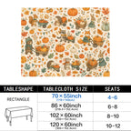 Folk Pumpkin 178cm x 140cm Rectangular Tablecloth 70x55inch (QUE)