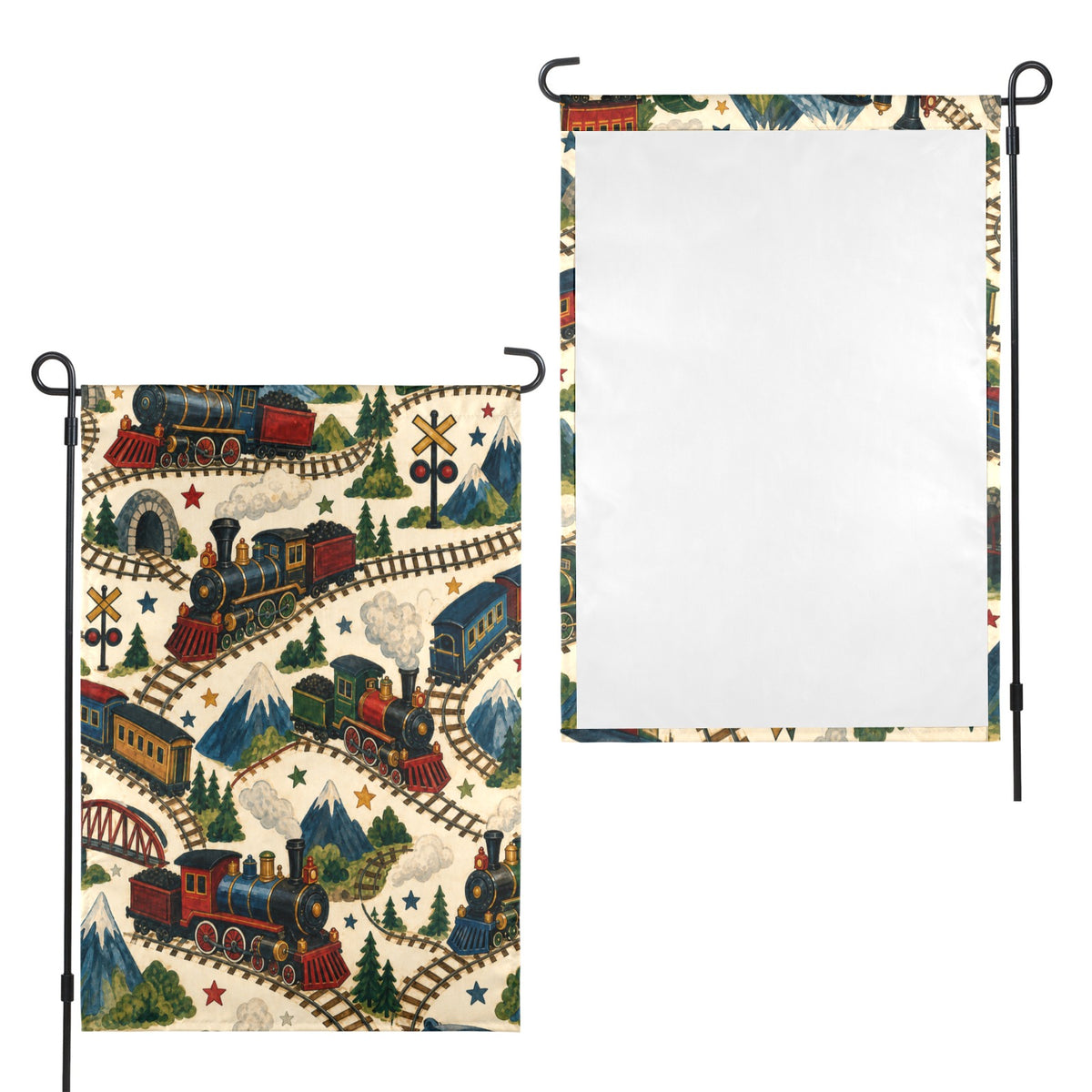 Child Railway Chase 12 x 18 in Garden Flag