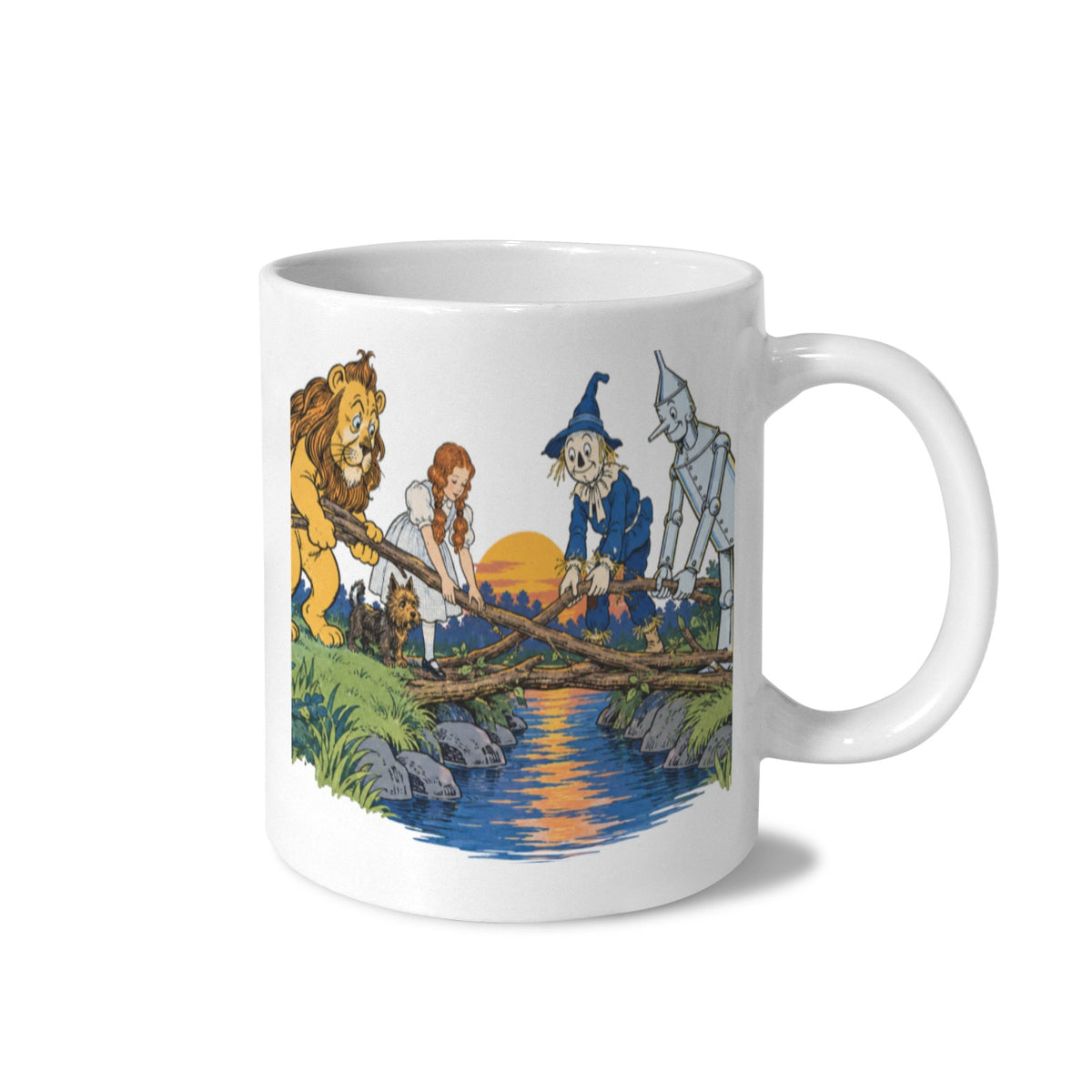 Denslow Oz Riverbank Branch Bridge 11 oz White Ceramic Mug