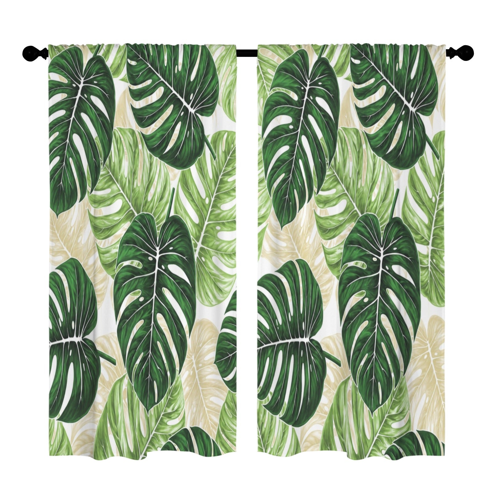 Palm Leaf Greenhouse 52 x 84 in Window Curtain Set
