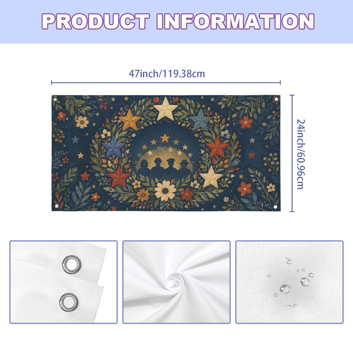 Folk Wreath of Thanks 47 x 24 in Festival Banner