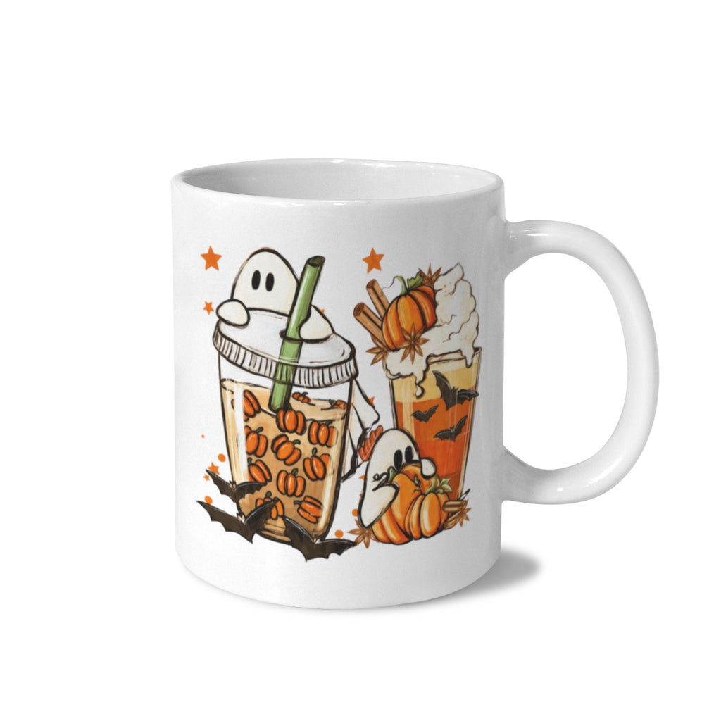 Pumpkin Spice Ghost 11 oz White Ceramic Mug