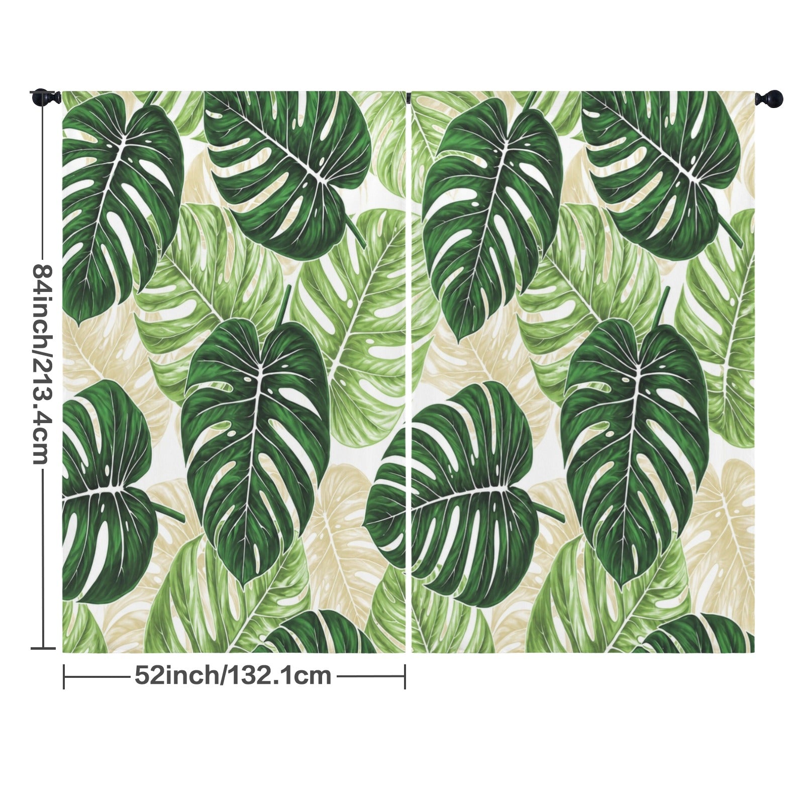 Palm Leaf Greenhouse 52 x 84 in Window Curtain Set