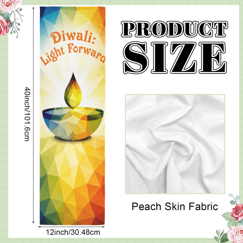 Diwali: Light Forward 12 x 40 in Polyester Peach Skin Tapestry