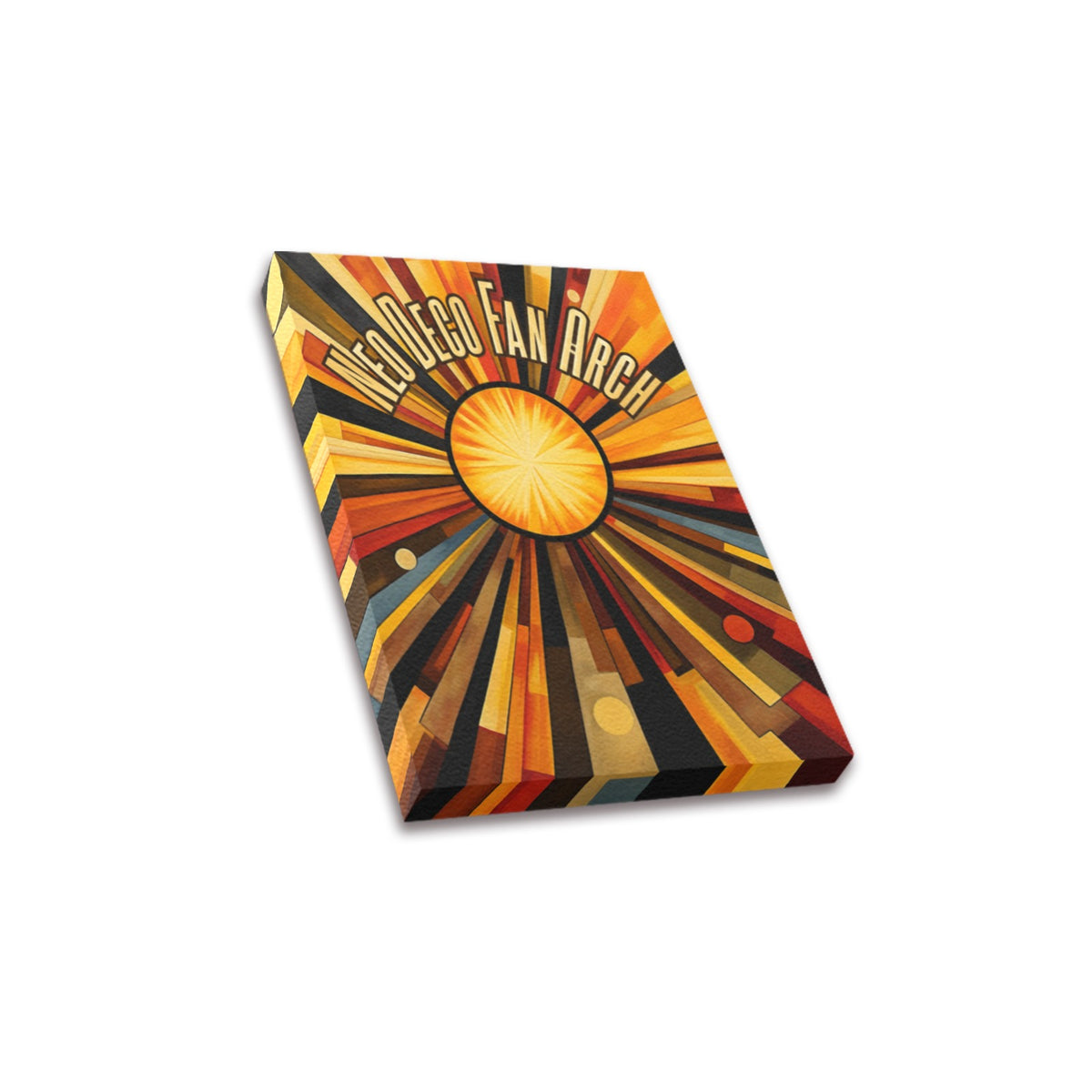 Neo Deco Fan Arch Frame Canvas Print 8"x10"