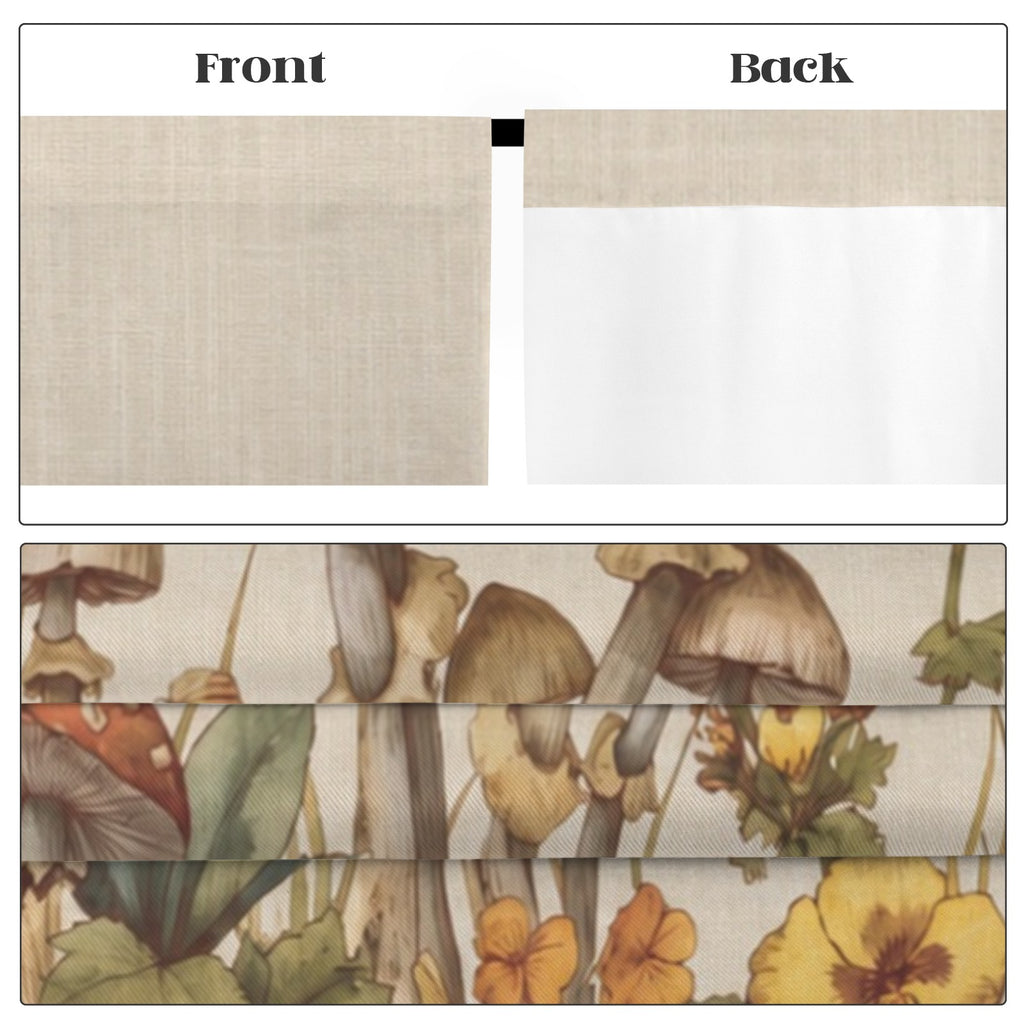 Mushroom Retro Meadow 52 x 84 in Window Curtain Set