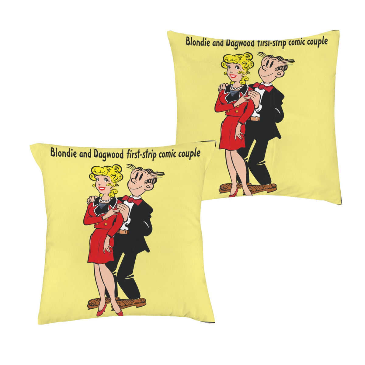 Comic Couple Red-Black Accents 16 x 16 in Envelope Pillow Case