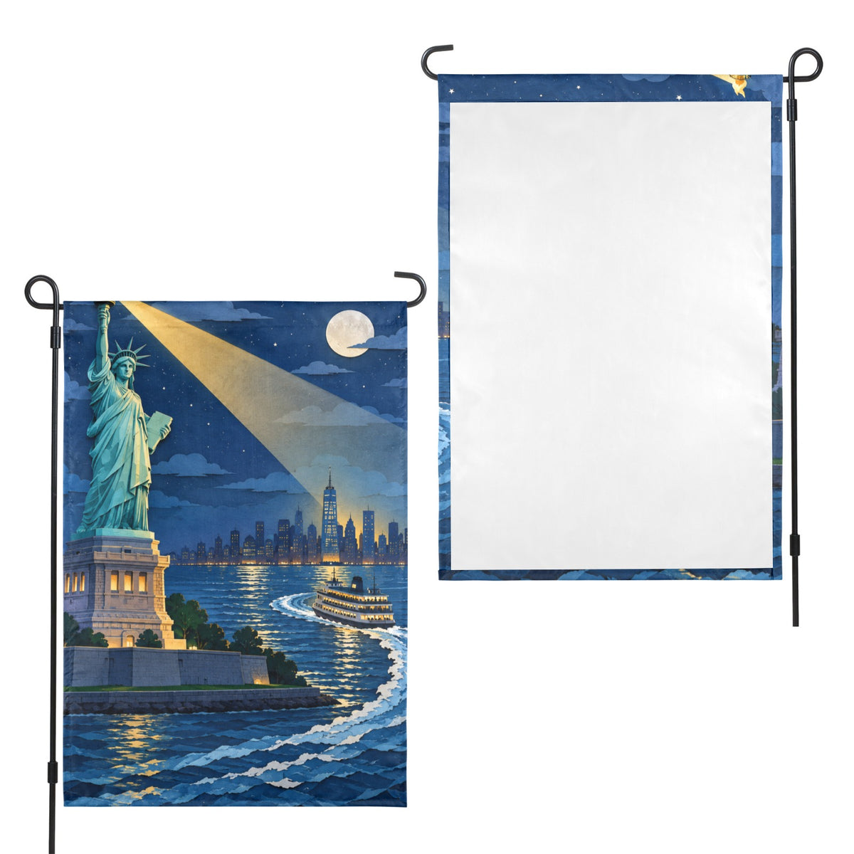 Torchlight Ferry Liberty 12 x 18 in Garden Flag