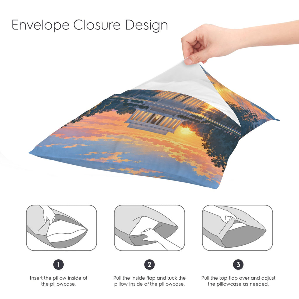 Lincoln Reflecting Pool Dawn 16 x 16 in Envelope Pillow Case