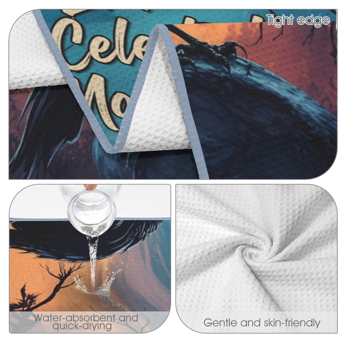 Extra Celestial Moon Bath 29"x58" (QUE) Waffle Weave Bath Towel