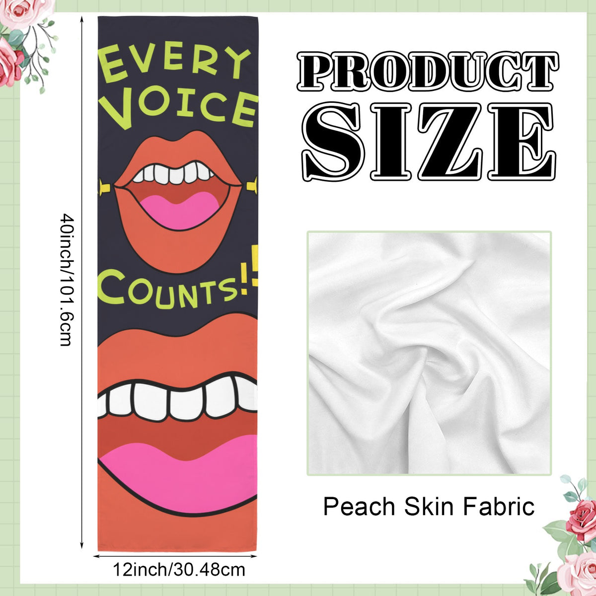 Every Voice Counts 12 x 40 in Polyester Peach Skin Tapestry